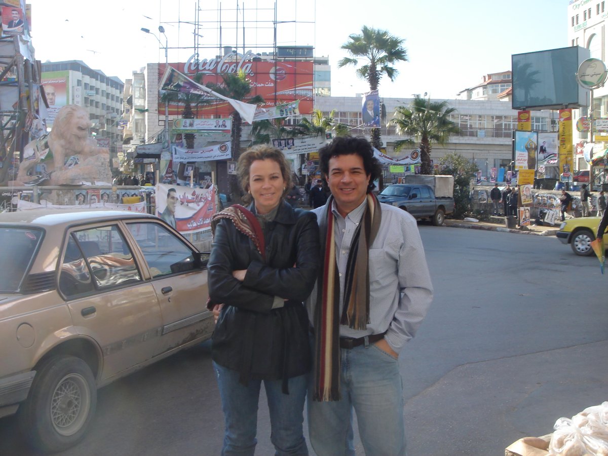 Rachael on a street in Ramallah in 2006